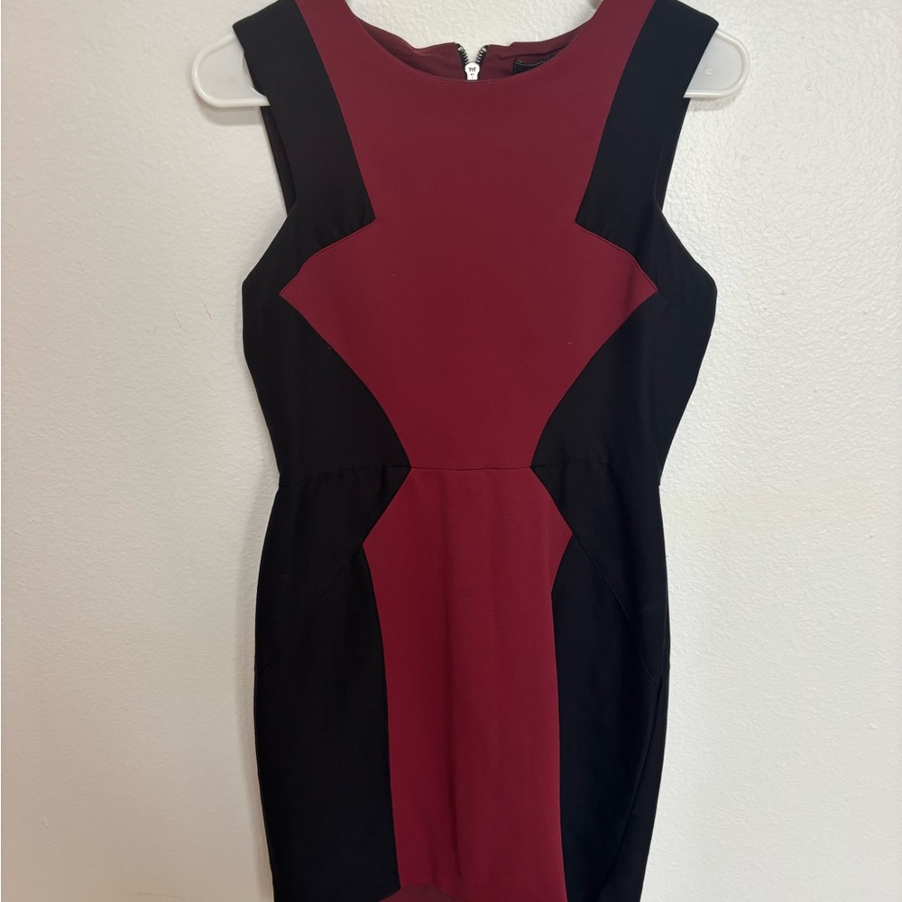 BCBGMaxAzria Red and Black Mini Dress